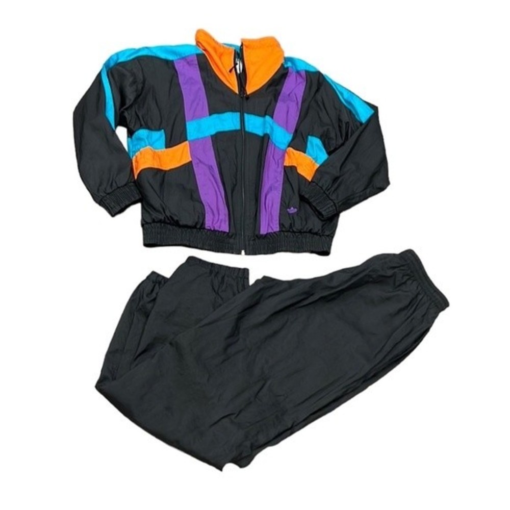 Vintage 90’s women’s Adidas color block nylon track suit size Medium